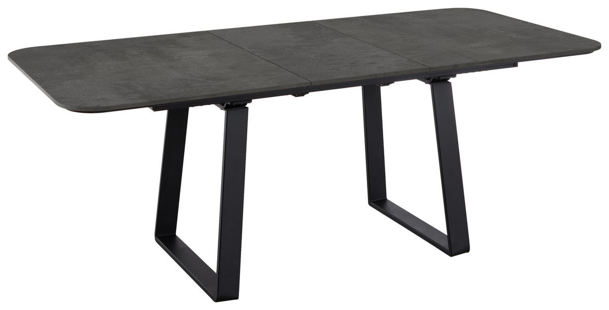 ESSTISCH in Metall, Holzwerkstoff 180-230/95/76 cm  - Schwarz, Basics, Holzwerkstoff/Metall (180-230/95/76cm) - Celina Home