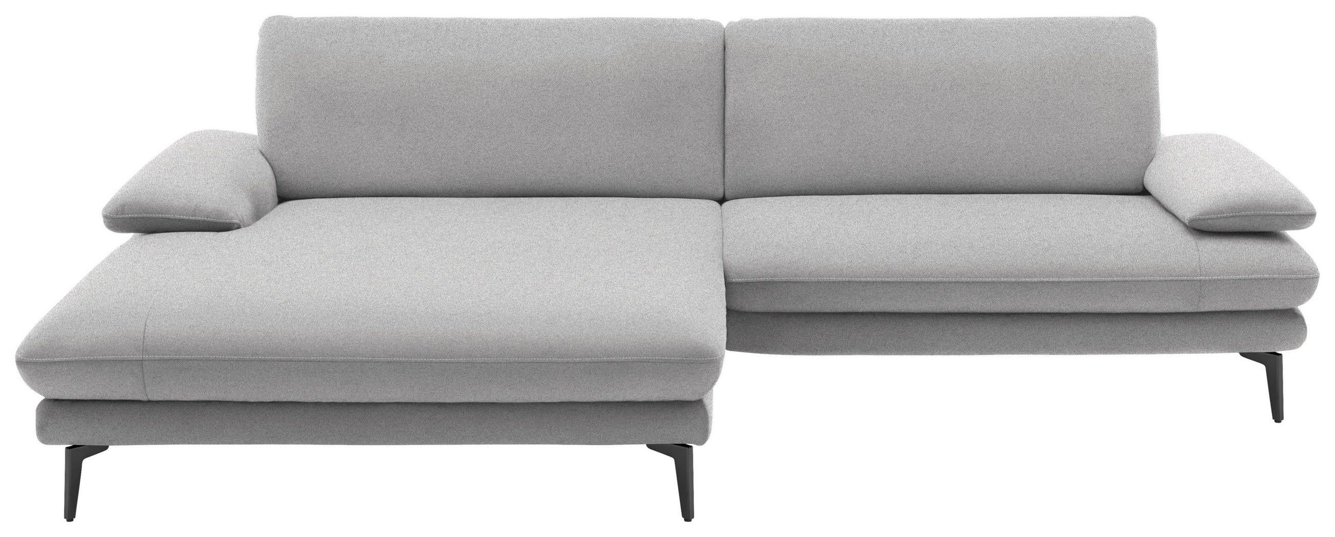 ECKSOFA in Webstoff Hellgrau  - Hellgrau/Schwarz, Design, Textil/Metall (184/284cm) - Dieter Knoll