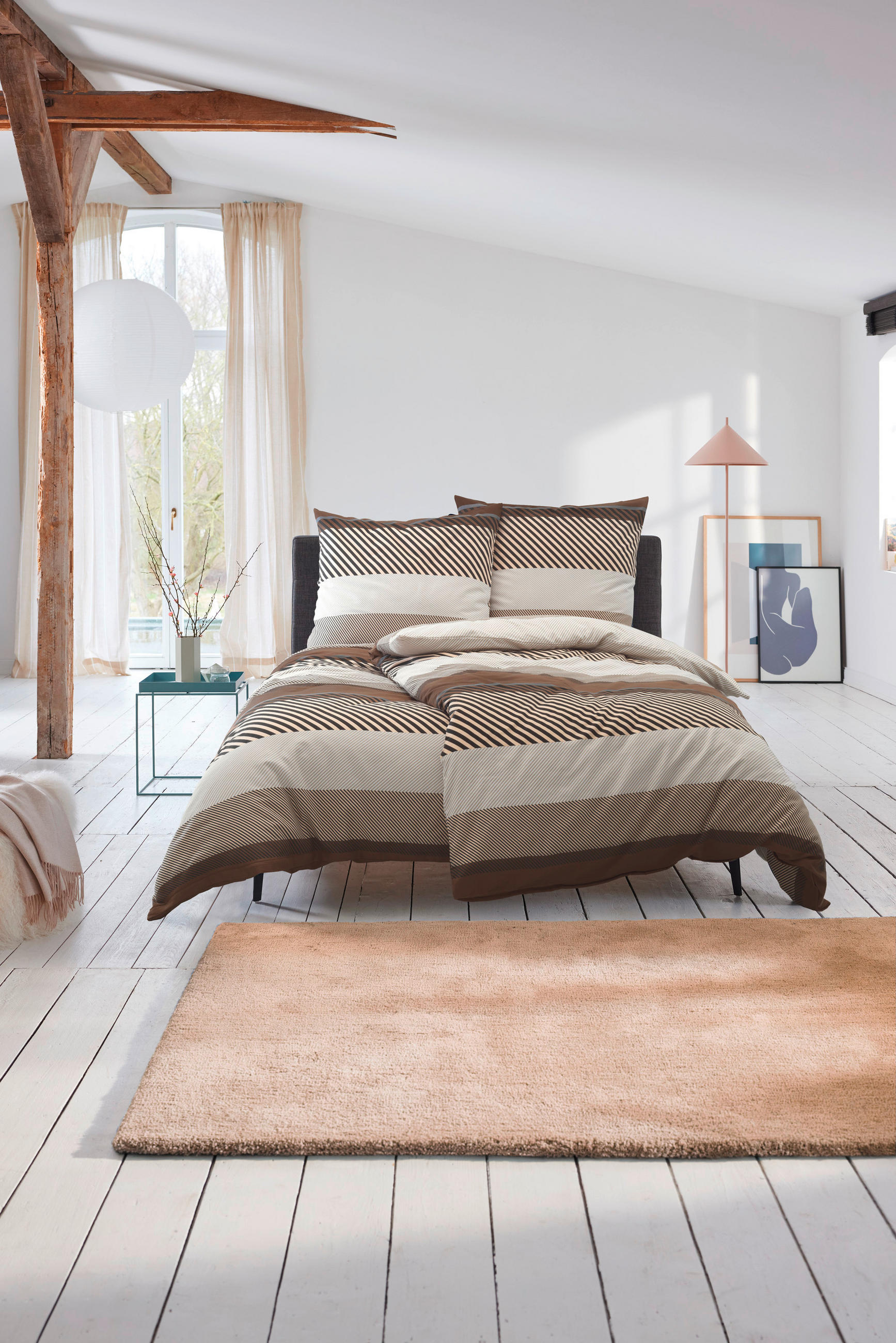 WENDEBETTWÄSCHE E-Lennon Flanell 135/200 cm  - Schlammfarben/Beige, Basics, Textil (135/200cm) - Esprit