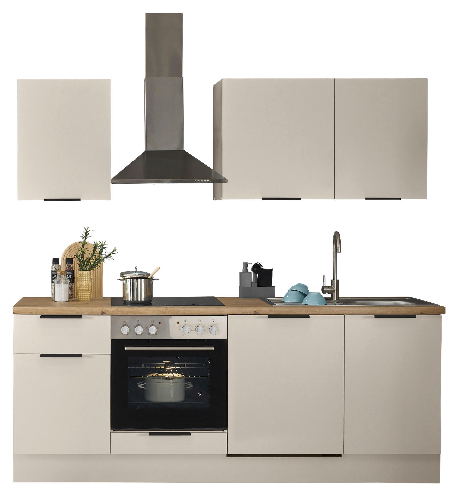 KÜCHENLEERBLOCK   in Kaschmir  - Kaschmir/Schwarz, Basics, Holzwerkstoff/Metall (220/211/60cm) - Carryhome