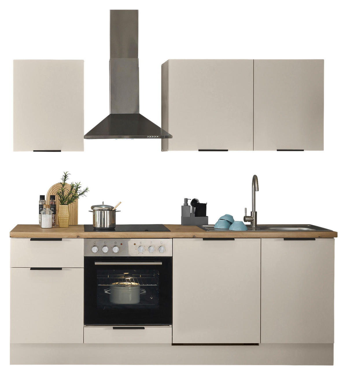 MODULKÖK UTAN VITVAROR   i kashmir  - svart/ek Artisan, Basics, metall/trämaterial (220/211/60cm) - Xora