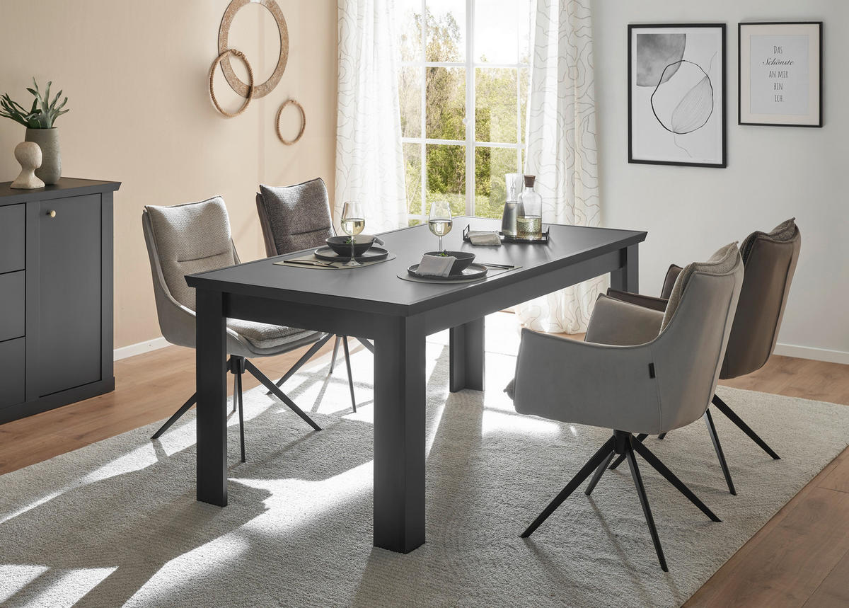 ESSTISCH in Holzwerkstoff   - Schwarz, Design, Holzwerkstoff (181/77/90cm) - MID.YOU