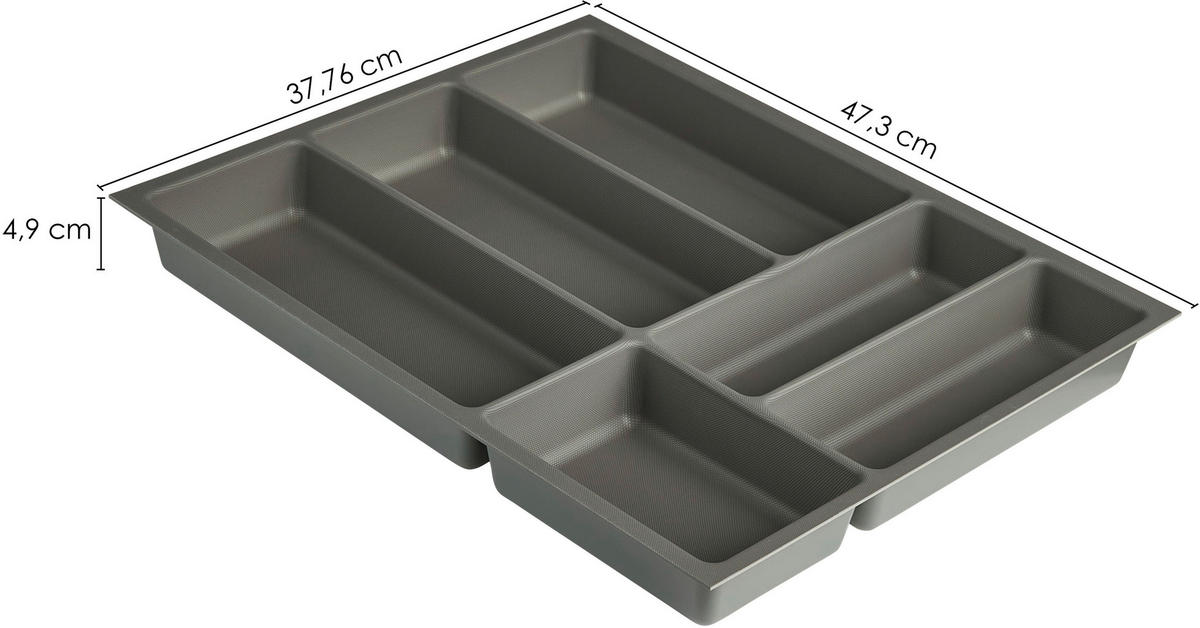 BESTECKEINSATZ - Schieferfarben, Basics, Kunststoff (37,76/4,9/47,3cm) - Nobilia