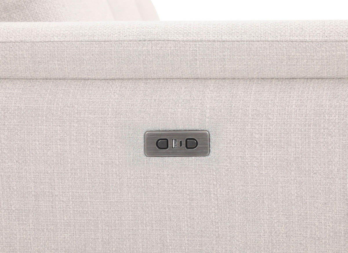 ECKSOFA inkl. Funktionen Hellgrau Leinenoptik  - Schwarzchrom/Hellgrau, Design, Holz/Kunststoff (270/75/171cm) - Xora