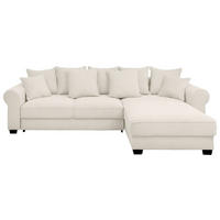 ECKSOFA in Cord Creme  - Creme/Schwarz, Konventionell, Kunststoff/Textil (318/197cm) - MID.YOU
