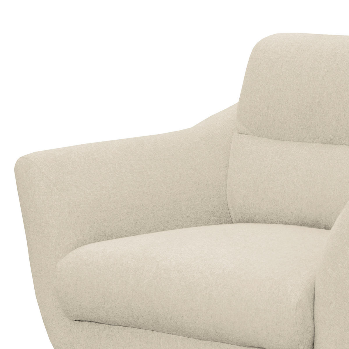 SESSEL in Webstoff Creme  - Creme/Schwarz, Design, Holz/Textil (92/87/88cm) - Livetastic