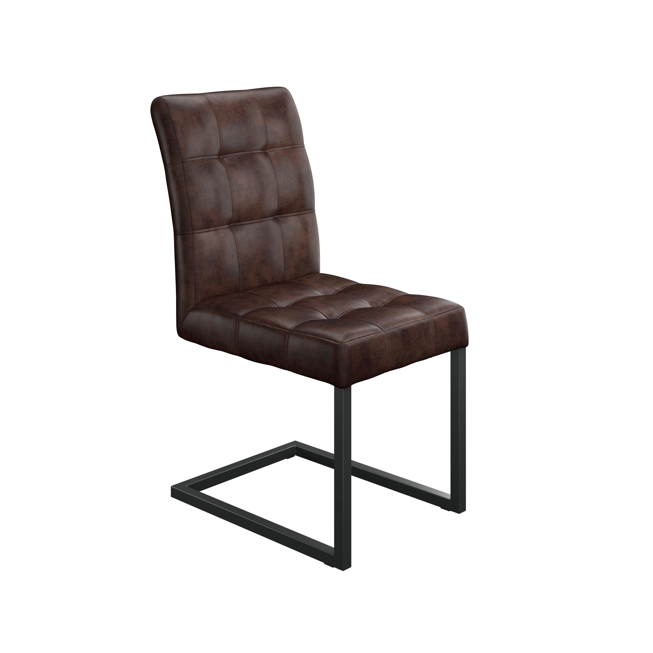 Schwingstuhl Donna S Lederlook Vintage Braun Gepolstert