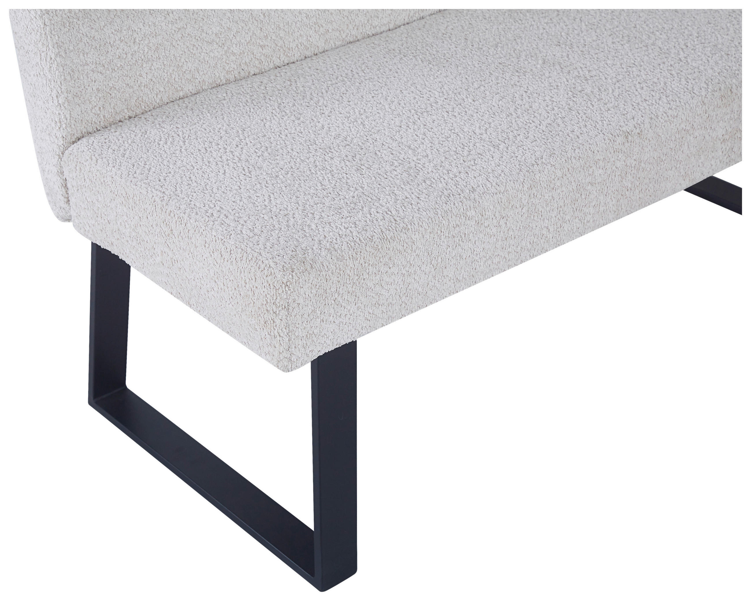 ECKBANK 150/190 cm Leinenoptik Beige   - Beige/Schwarz, KONVENTIONELL, Textil/Metall (150/190cm) - MID.YOU