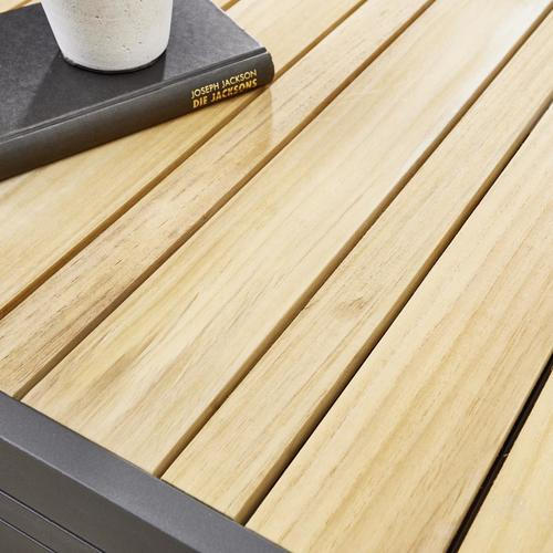 LOUNGETISCH 74/74/22,5 cm Holz, Metall  - Graphitfarben/Teakfarben, Design, Holz/Metall (74/74/22,5cm) - Zebra 