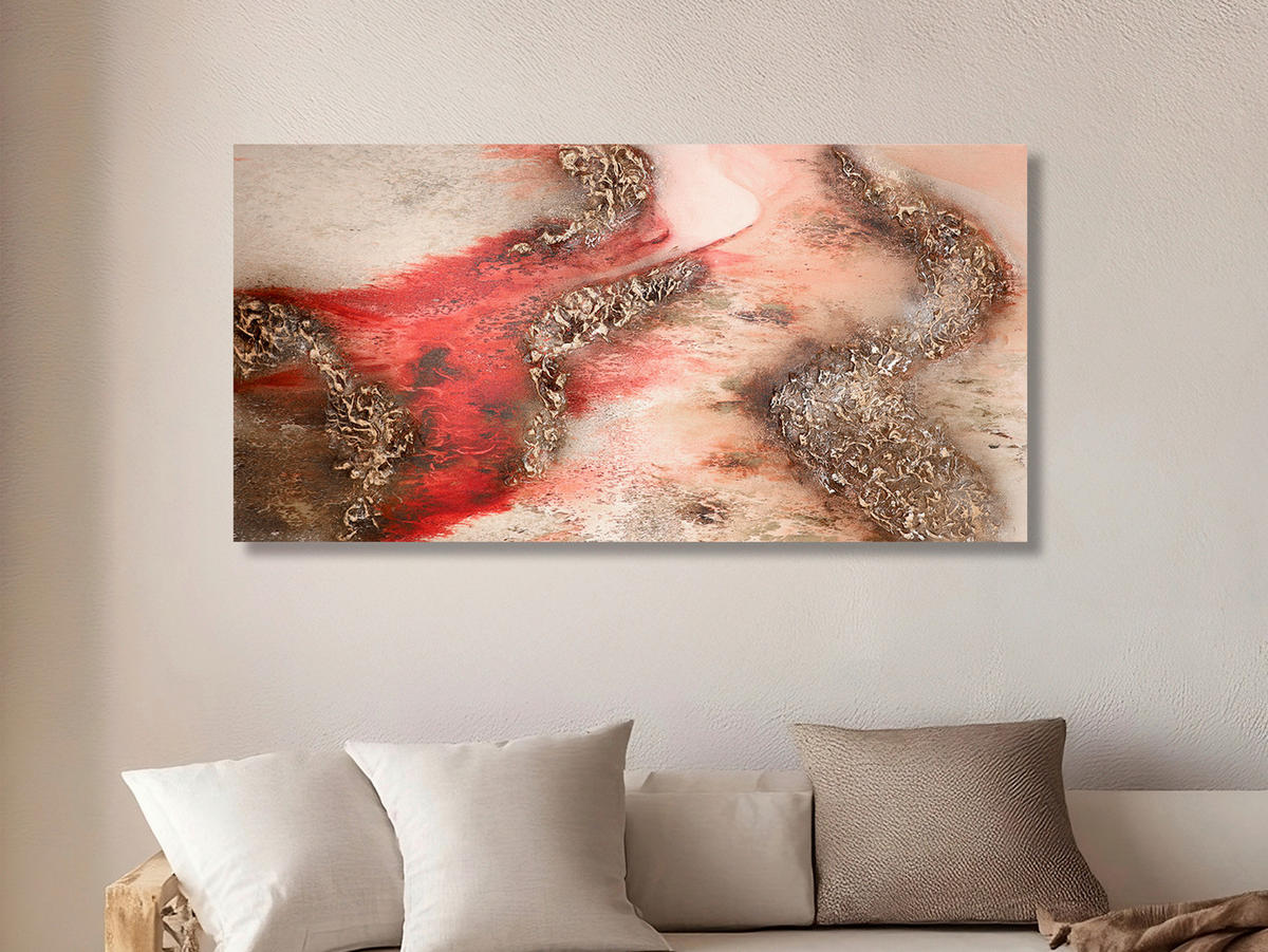 OLEJOMALBA, abstraktní, 140/70 cm  - vícebarevná, Konvenční, kompozitní dřevo/textil (140/70cm) - Monee