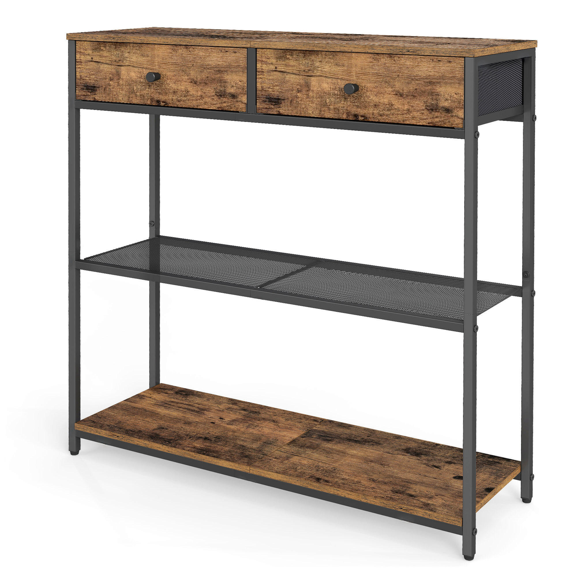 KONSOLENTISCH Schwarz, Dunkelbraun  - Dunkelbraun/Schwarz, Trend, Holzwerkstoff/Textil (76/24/80cm) - Boxxx
