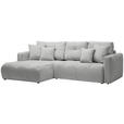 ECKSOFA Grau Chenille  - Schwarz/Grau, MODERN, Kunststoff/Textil (172/276cm) - Hom`in