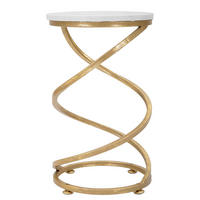 COUCHTISCH - Goldfarben/Weiß, Basics, Stein/Metall (27,5/47,5cm)