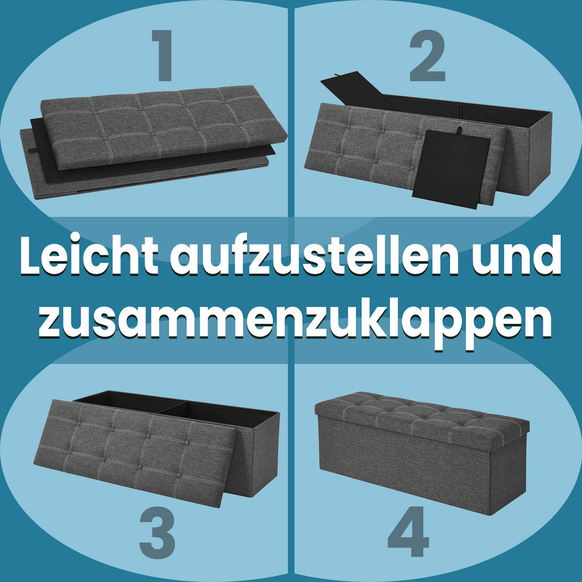 SITZBOX  - Grau, Basics, Textil (110/38/38cm)