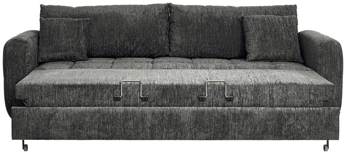 KANAPÉÁGY textil antracit  - fekete/antracit, Design, textil/fa (236/88/101cm) - Stylife