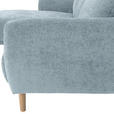 ECKSOFA Blau Flachgewebe  - Blau/Buchefarben, KONVENTIONELL, Holz/Textil (144/230cm) - Carryhome