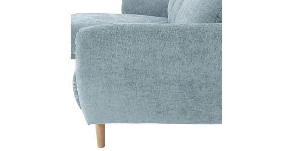 ECKSOFA Blau Flachgewebe - Blau/Buchefarben, KONVENTIONELL, Holz/Textil (144/230cm) - Carryhome