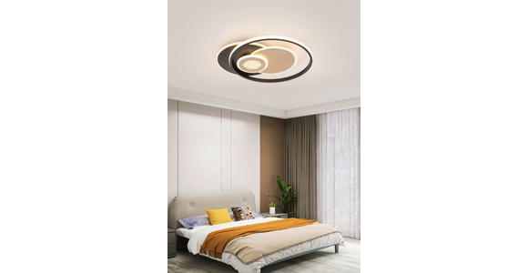 LED-DECKENLEUCHTE 49,5/42/6 cm   - Goldfarben/Schwarz, Design, Kunststoff/Metall (49,5/42/6cm) - Novel