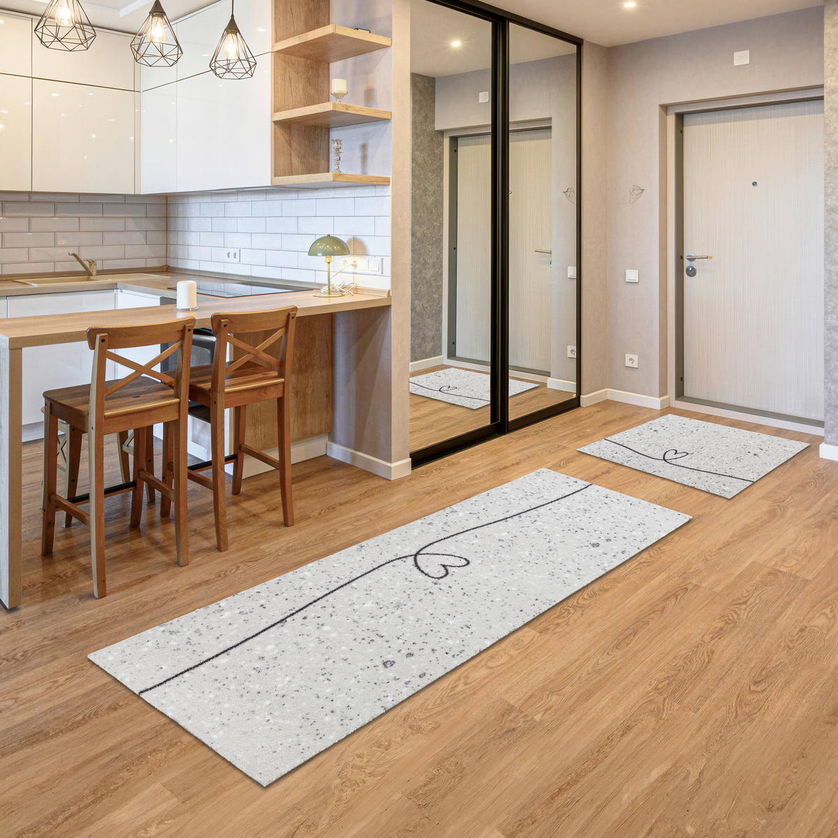 FUßMATTE  66/110 cm  Hellgrau  - Hellgrau, Basics, Kunststoff/Textil (66/110cm) - Astra