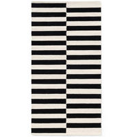 HANDWEBTEPPICH 80/150 cm Donna Schwarz, Weiß  - Schwarz/Weiß, Basics, Textil (80/150cm)