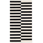HANDWEBTEPPICH 80/150 cm Donna Schwarz, Weiß  - Schwarz/Weiß, Basics, Textil (80/150cm) - Linea Natura