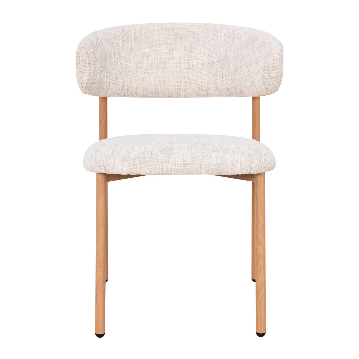 STUHL   Leinenoptik  Beige  - Eichefarben/Beige, Basics, Holz/Textil (55/80/57cm) - Livetastic