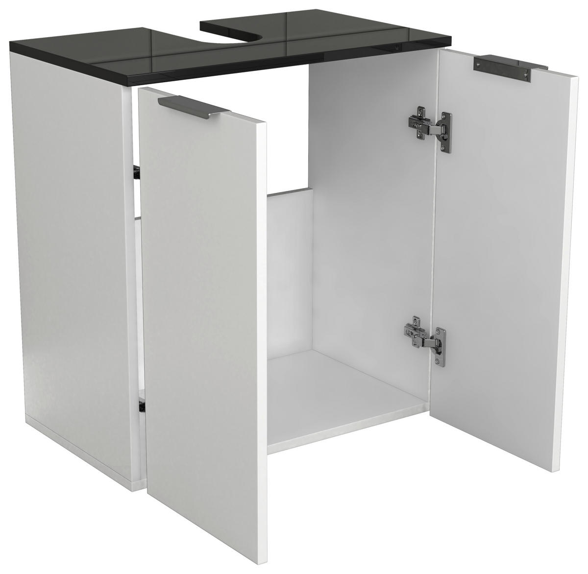 TVÄTTSTÄLLSUNDERSKÅP 56/60/34 cm  - vit/silver, Modern, metall/trämaterial (56/60/34cm) - MID.YOU