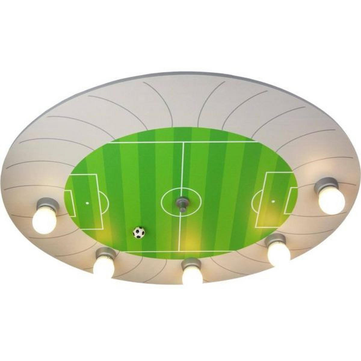 KINDERDECKENLEUCHTE Fußballstadion 71/53/7 cm   - Silberfarben/Grün, LIFESTYLE, Holzwerkstoff/Kunststoff (71/53/7cm)