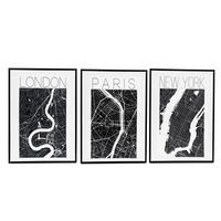 VÁSZONKÉP 50/70/3 cm  - fekete/fehér, Basics, faalapú anyag (50/70/3cm)