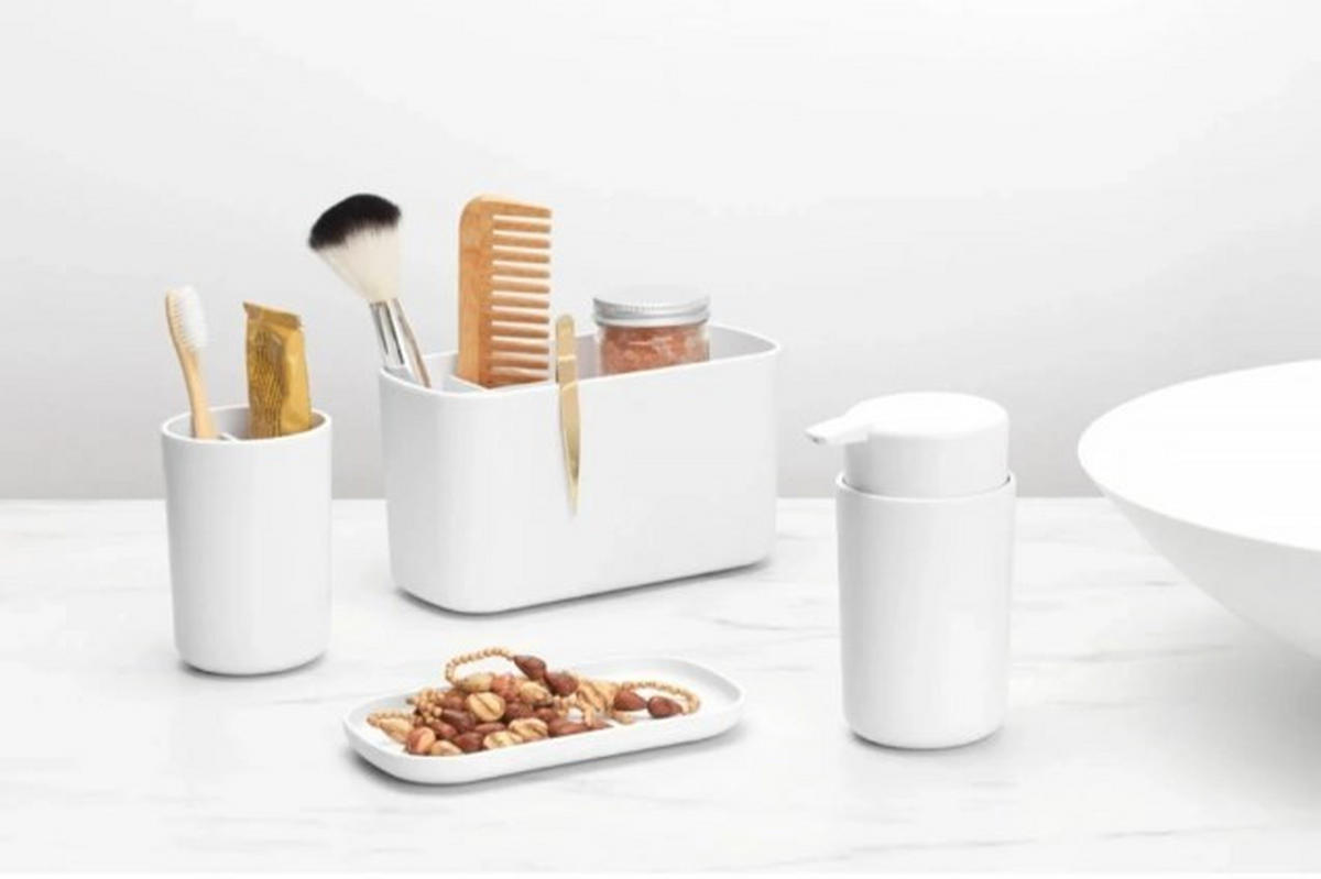 Handfatsset plast  - vit, Basics, plast (16,8/14,9/9,7cm) - Brabantia