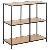 HYLLA i 77/78/35 cm svart, ekfärgad  - svart/ekfärgad, Modern, metall/trämaterial (77/78/35cm) - Best Price