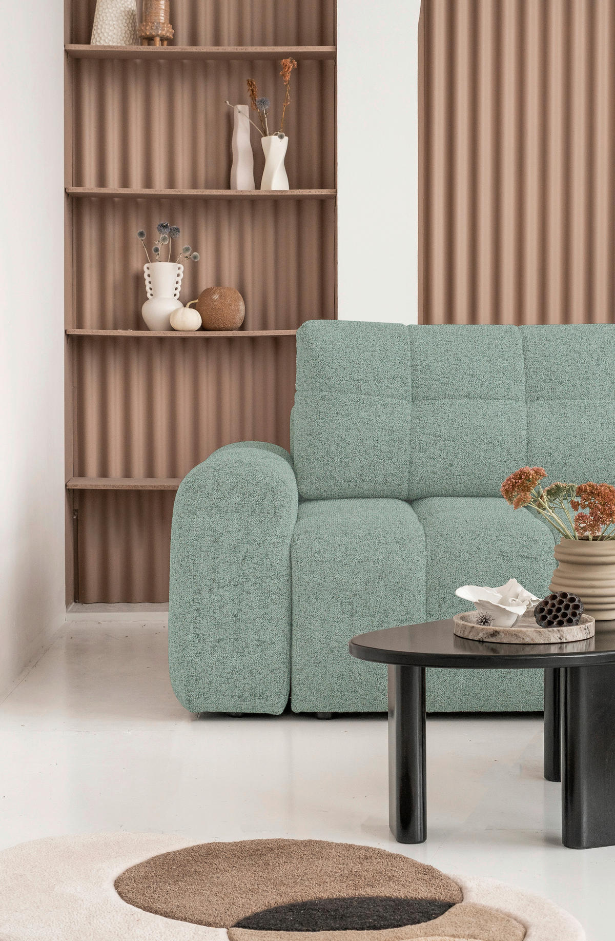 ECKSOFA  in Türkis  268/184 cm  - Türkis/Schwarz, Design, Kunststoff/Textil (268/184cm) - MID.YOU