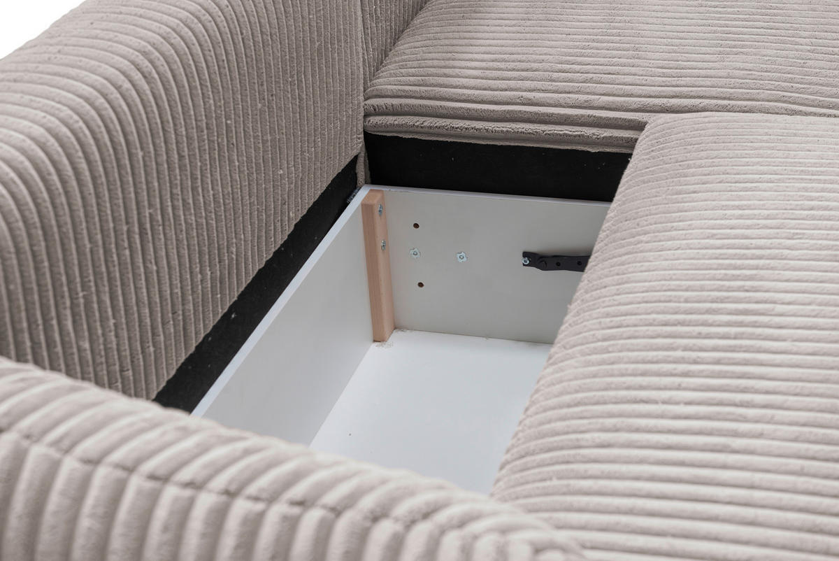 ECKSOFA in Cord Hellbraun  - Hellbraun/Gelb, Design, Kunststoff/Textil (161/284cm) - Livetastic