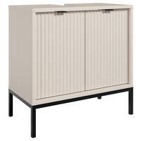 WASCHBECKENUNTERSCHRANK 60/60/32 cm  - Kaschmir/Schwarz, MODERN, Holzwerkstoff/Metall (60/60/32cm) - MID.YOU
