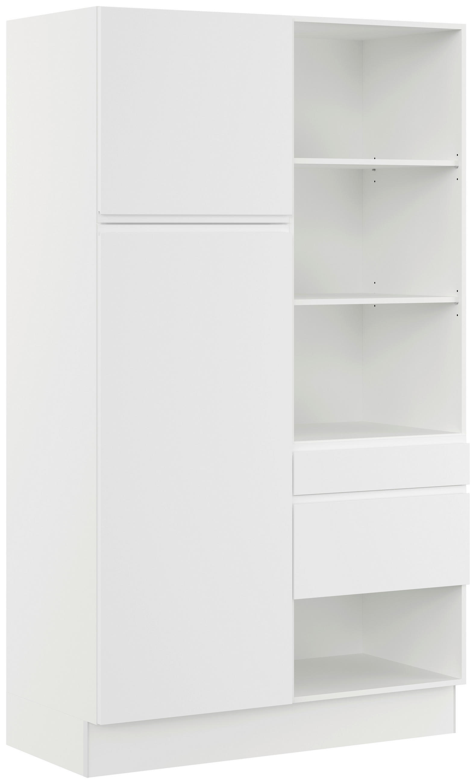 MEHRZWECKSCHRANK 120/206,2/58 cm  - Weiss, Basics, Holzwerkstoff (120/206,2/58cm) - Impuls