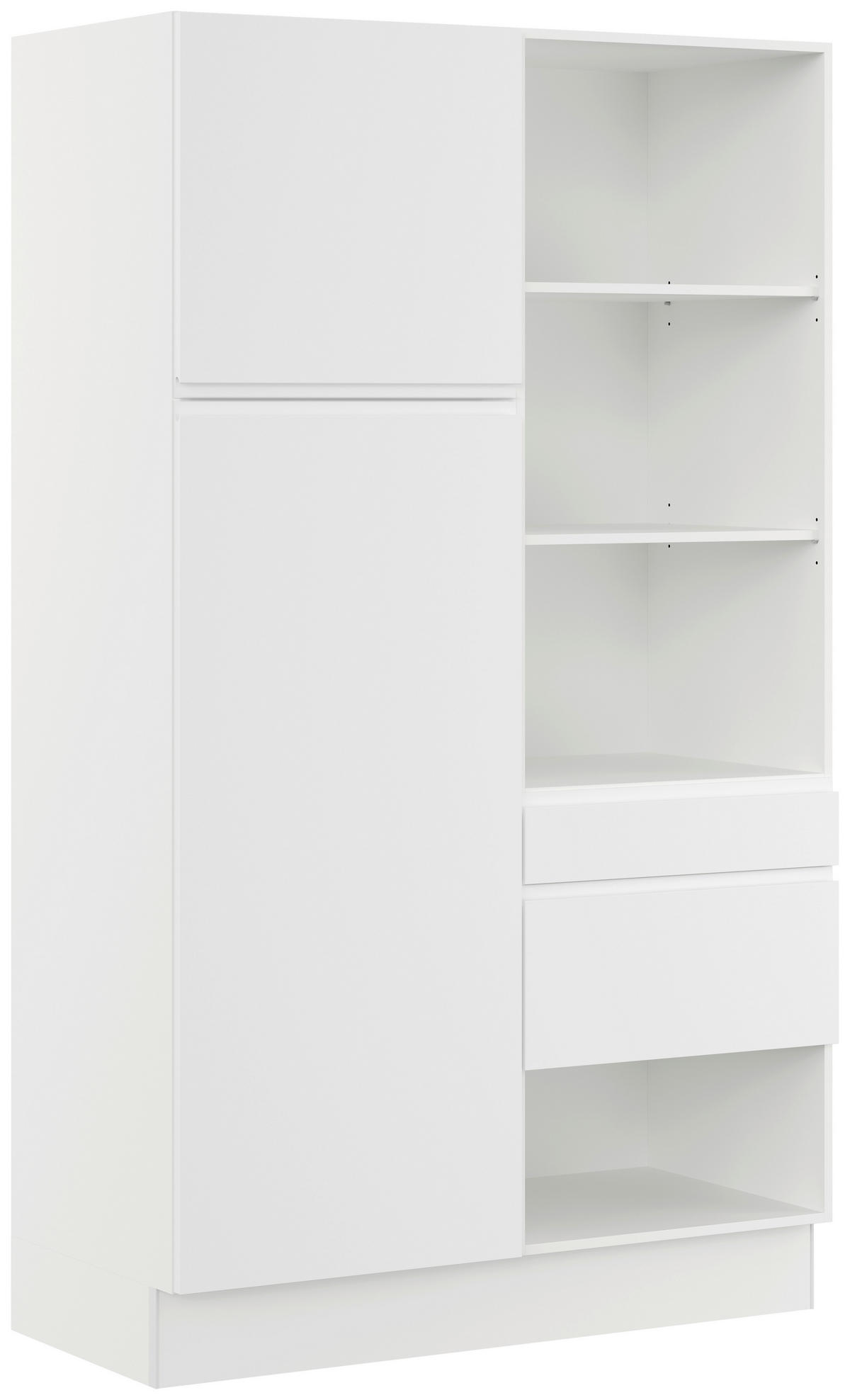 MEHRZWECKSCHRANK 120/206,2/58 cm  - Weiss, Basics, Holzwerkstoff (120/206,2/58cm) - Impuls