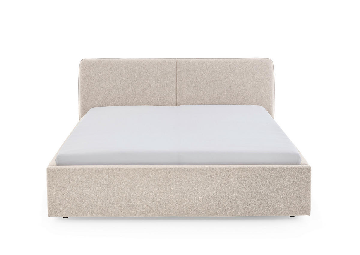 POLSTERBETT 180/200 cm,  in Beige,  - Beige/Schwarz, Design, Holz/Textil (180/200cm) - Stylife