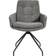 ARMLEHNSTUHL  Stoffauswahl, Typenauswahl, Sitzfläche 360° drehbar, Gestellauswahl Cord  - Schwarz/Grau, Design, Textil/Metall (63/90/69cm) - Johann Jakob