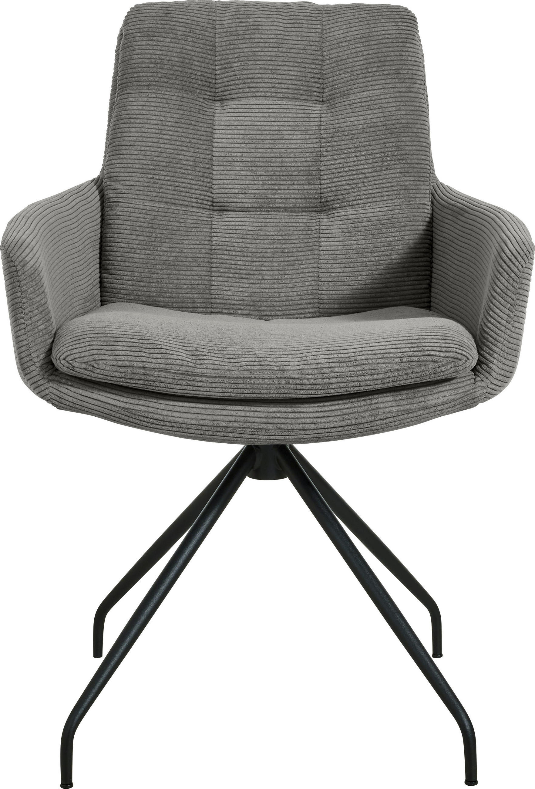 ARMLEHNSTUHL  in Cord  - Schwarz/Grau, Design, Textil/Metall (63/90/69cm) - Johann Jakob