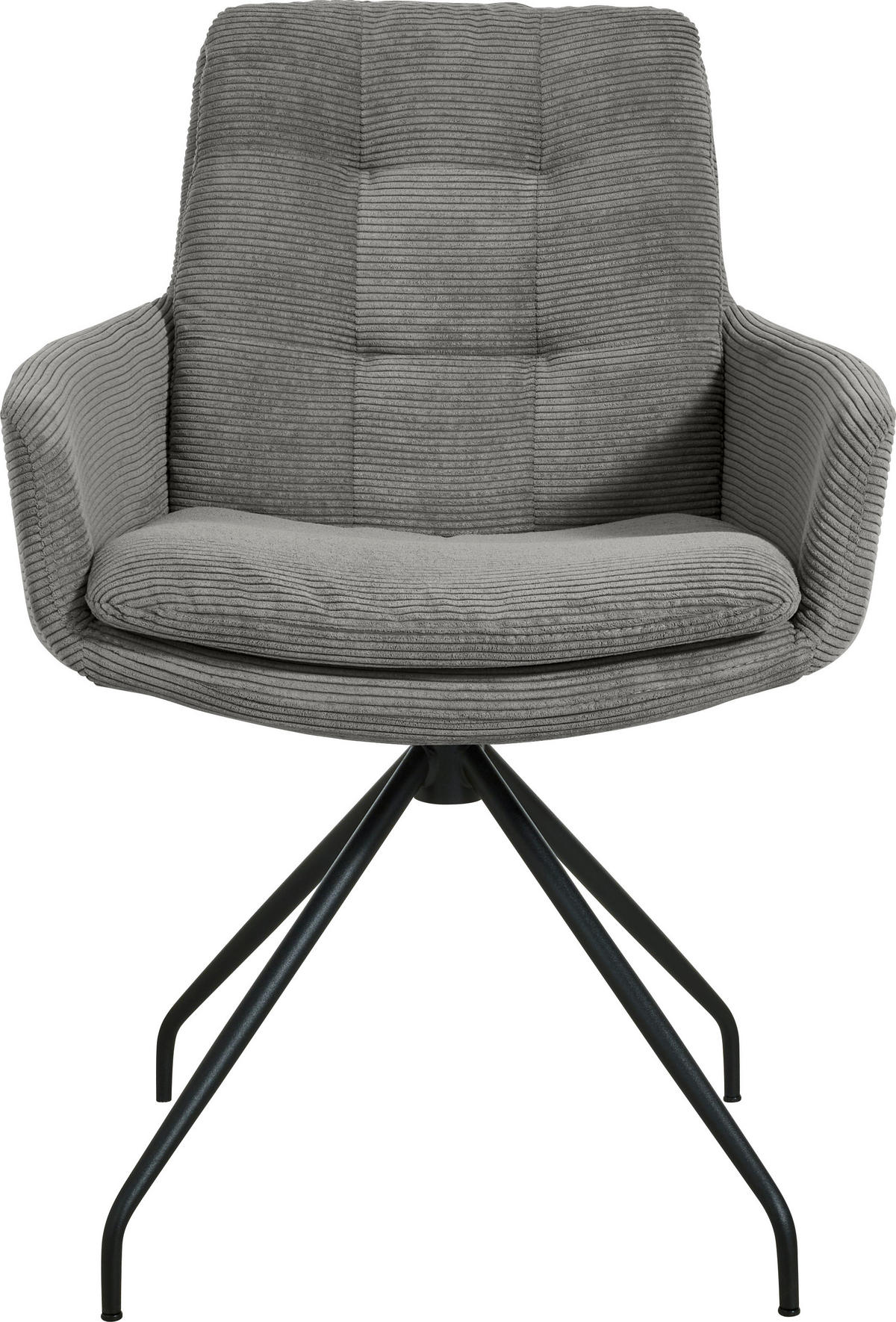 ARMLEHNSTUHL  in Cord  - Schwarz/Grau, Design, Textil/Metall (63/90/69cm) - Johann Jakob