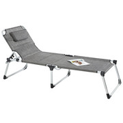 DREIBEINLIEGE Aluminium matt Braun, Silberfarben - Silberfarben/Braun, Design, Textil/Metall (71/40/192cm) - Ambia Garden