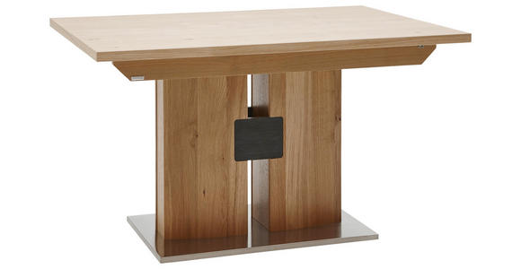 ESSTISCH Wildeiche furniert rechteckig Edelstahlfarben, Eichefarben - Edelstahlfarben/Eichefarben, KONVENTIONELL, Holz/Metall (130/90/76cm) - Dieter Knoll