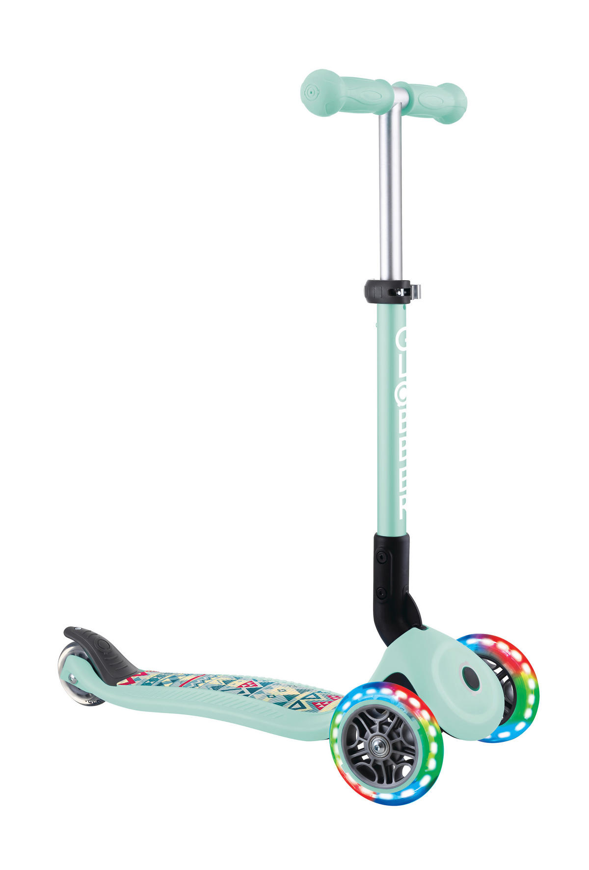 KINDERSCOOTER JUNIOR FOLDABLE FANTASY LIGHTS  - Hellgrün, LIFESTYLE, Kunststoff (56/28,6/68cm) - GLOBBER