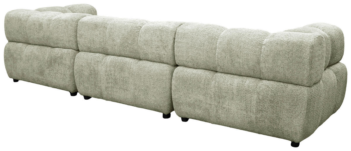 ECKSOFA ZAK in Bouclé Beige  280/186 cm  - Beige/Schwarz, Design, Kunststoff/Textil (280/186cm) - MID.YOU