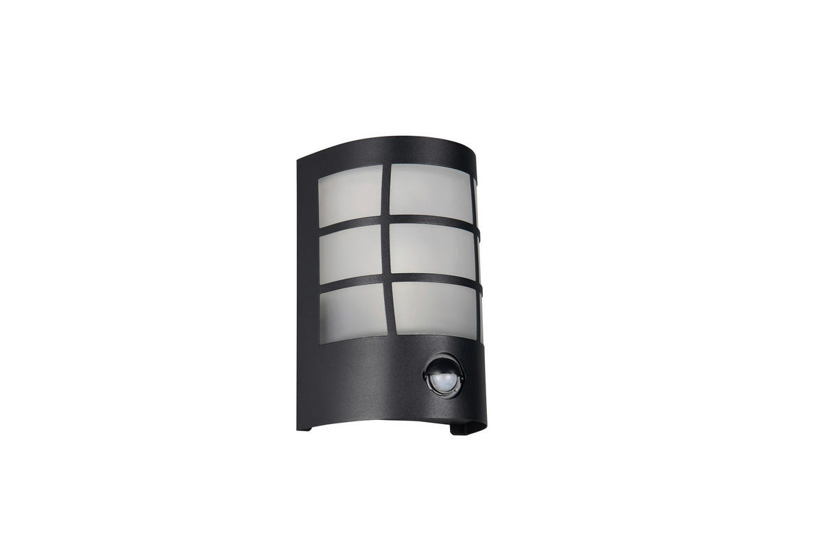 VÄGGLAMPA FÖR UTOMHUS - vit/svart, Design, metall/glas (14/10,5/20cm)