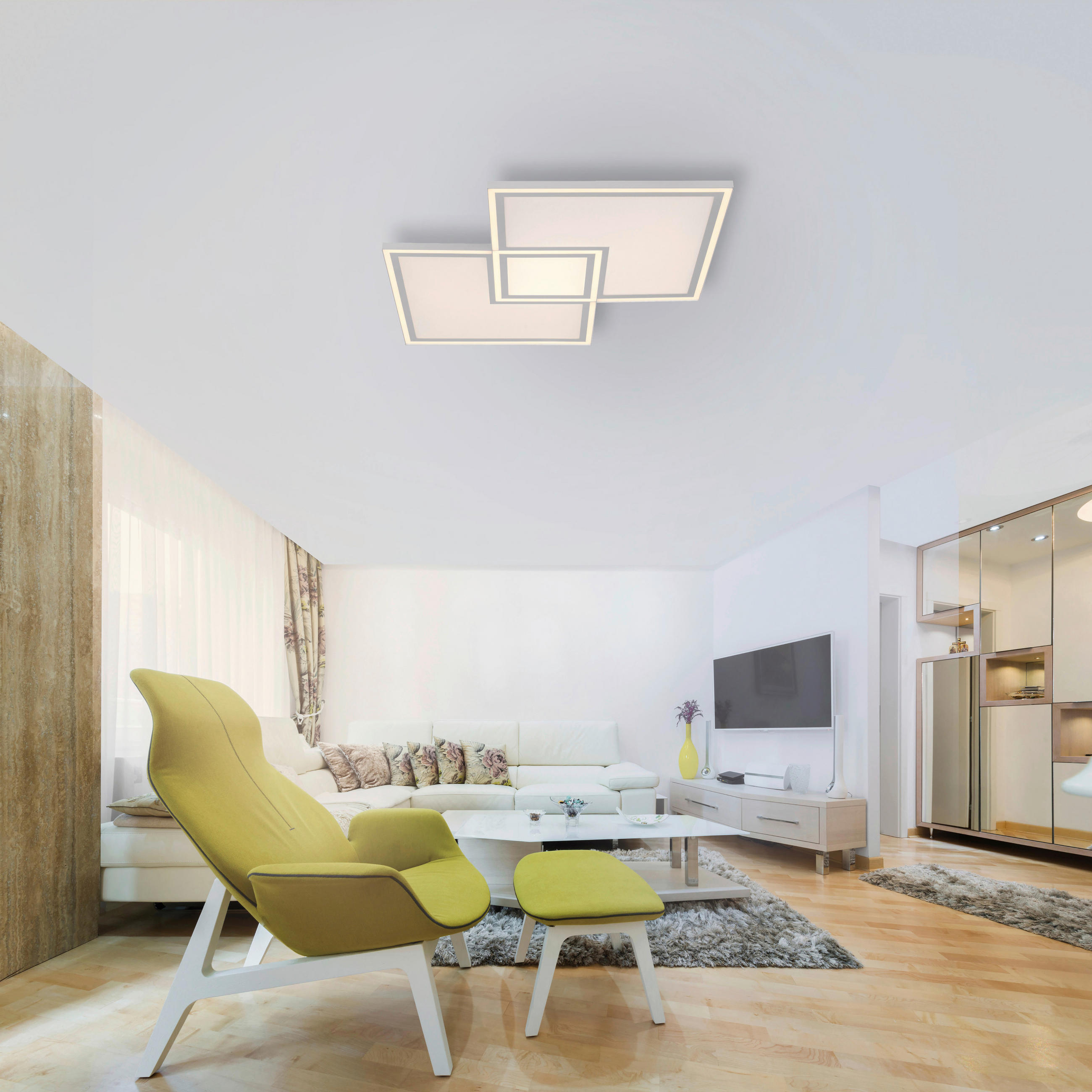 STROPNA LED-SVETILKA   59 W/6900 lm/2700-5000 K/220-240 V/ - bela, Trend, kovina/umetna masa (67/67/5cm) - Novel