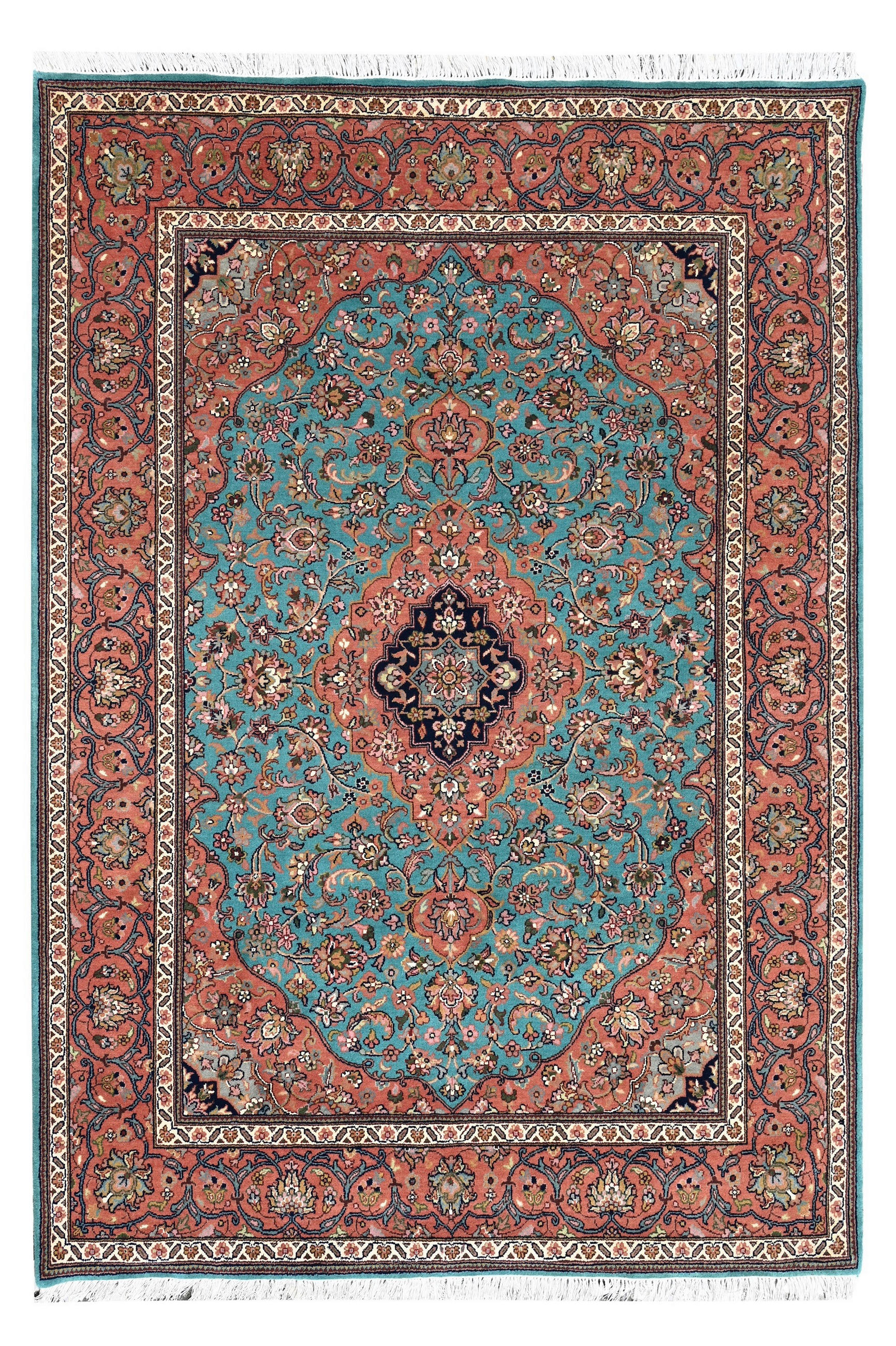 ORIENTTEPPICH 250/350 cm Kashan LT Blue/Peach Orange, Hellblau  - Orange/Hellblau, LIFESTYLE, Textil (250/350cm) - Cazaris