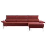 ECKSOFA in Bouclé Rot  330/186 cm  - Rot/Schwarz, Design, Textil/Metall (330/186cm) - Johann Jakob
