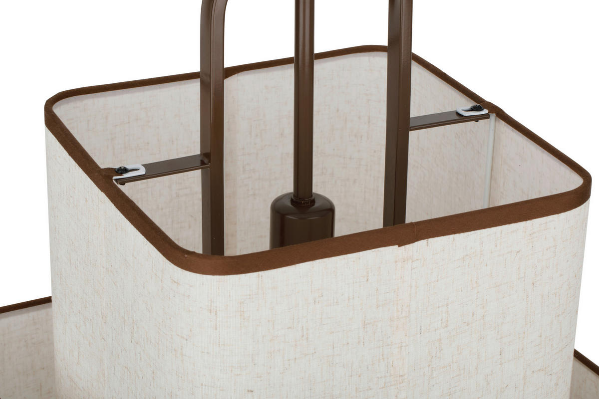 HÄNGELEUCHTE 35/35/150 cm  - Dunkelbraun/Beige, Trend, Textil/Metall (35/35/150cm) - Collett's Monde