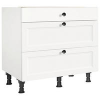 SCHUBKASTENUNTERSCHRANK 90/87/56 cm  in Weiß  - Schwarz/Weiß, MODERN, Holzwerkstoff/Metall (90/87/56cm) - Nobilia